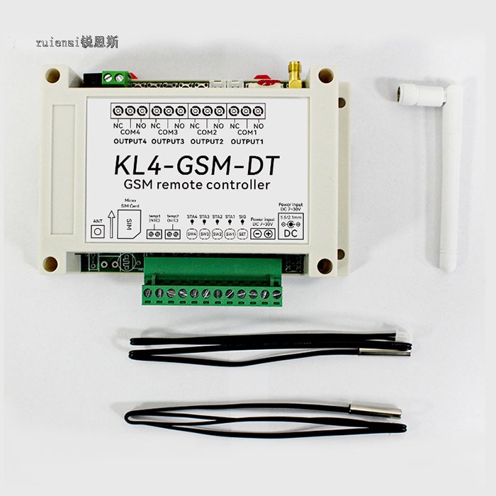 KL4-GSM 4-Channel Foreign Trade Mobile Remote Switch Phone Call, SMS Dual Temperature APP Control Power Failure Alarm