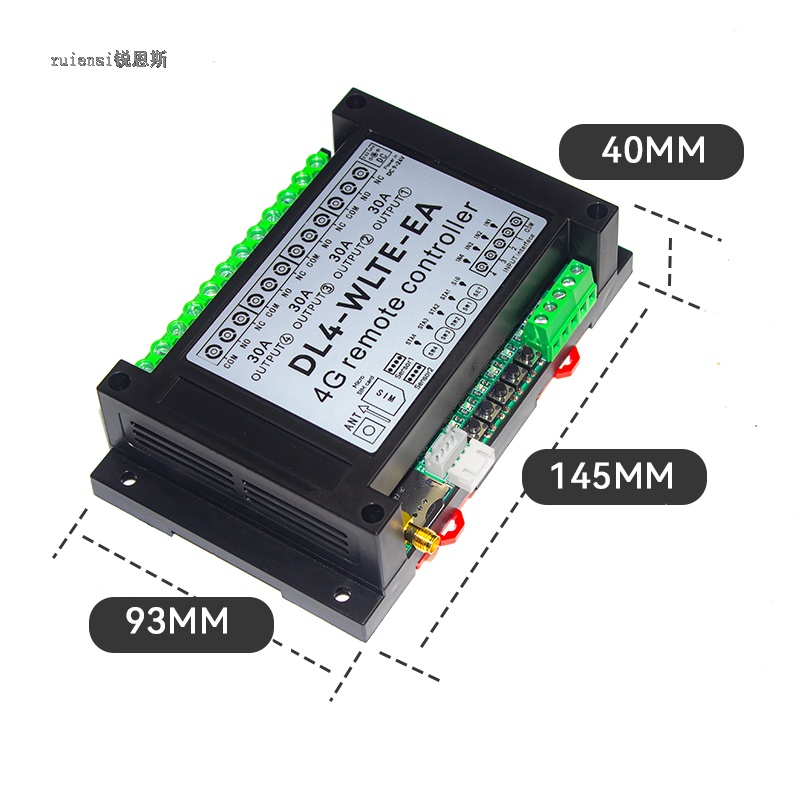 4G Remote 4-Channel Controller DL4 Phone SMS Alarm Temperature and Humidity Input Linkage Pump Forward and Reverse
