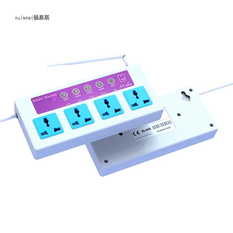 Four-Channel 4G Power Strip Overseas US Version Multi-Band LTE with Sensor SMS Alarm Phone APP Control